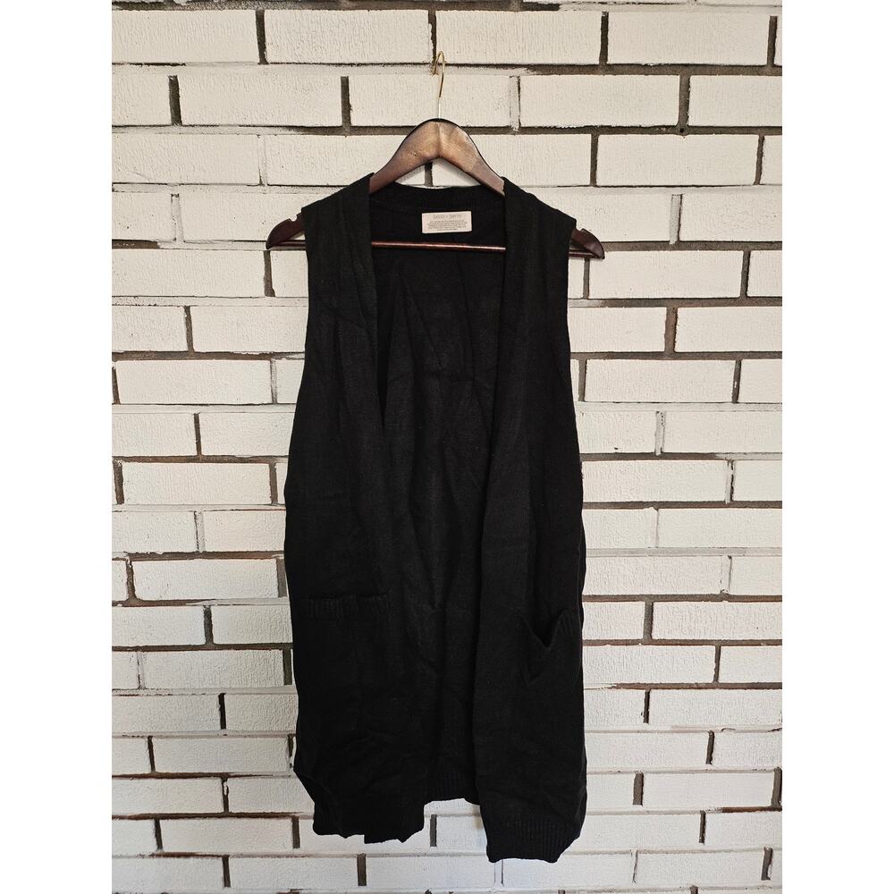 Sasso + Smyth Black Sweater Vest Os